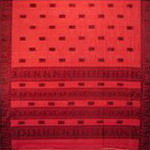 sari coton soie broche tisse main rouge inde